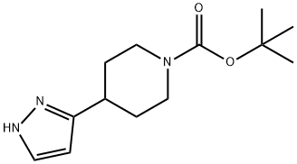 1-Piperidinecarboxylic acid, 4-(1H-pyrazol-3-yl)-, 1,1-dimethylethyl ester Structure