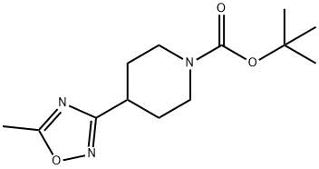 1-Piperidinecarboxylic acid, 4-(5-methyl-1,2,4-oxadiazol-3-yl)-, 1,1-dimethylethyl ester Structure