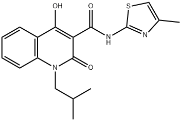 4-hydroxy-1-(2-methylpropyl)-N-(4-methyl-1,3-thiazol-2-yl)-2-oxo-1,2-dihydroquinoline-3-carboxamide Structure
