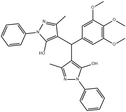 4,4'-((3,4,5-trimethoxyphenyl)methylene)bis(3-methyl-1-phenyl-1H-pyrazol-5-ol) Structure