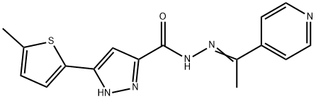 3-(5-methylthiophen-2-yl)-N'-[(1E)-1-(pyridin-4-yl)ethylidene]-1H-pyrazole-5-carbohydrazide Structure