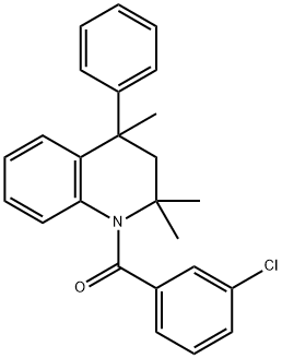 (3-chlorophenyl)(2,2,4-trimethyl-4-phenyl-3,4-dihydroquinolin-1(2H)-yl)methanone 구조식 이미지