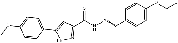 N'-[(E)-(4-ethoxyphenyl)methylidene]-3-(4-methoxyphenyl)-1H-pyrazole-5-carbohydrazide 구조식 이미지