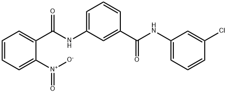 N-(3-{[(3-chlorophenyl)amino]carbonyl}phenyl)-2-nitrobenzamide 구조식 이미지