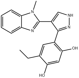 4-ethyl-6-[4-(1-methyl-1H-benzimidazol-2-yl)-1H-pyrazol-5-yl]benzene-1,3-diol Structure