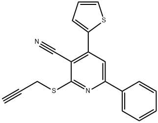 6-phenyl-2-(prop-2-yn-1-ylsulfanyl)-4-(thiophen-2-yl)pyridine-3-carbonitrile Structure