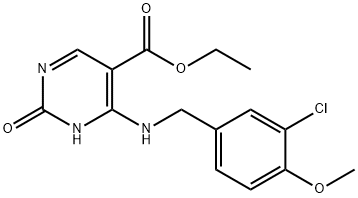 ethyl 4-((3-chloro-4-methoxybenzyl)amino)-2-hydroxypyrimidine-5-carboxylate 구조식 이미지