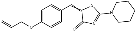 (5E)-2-(piperidin-1-yl)-5-[4-(prop-2-en-1-yloxy)benzylidene]-1,3-thiazol-4(5H)-one 구조식 이미지