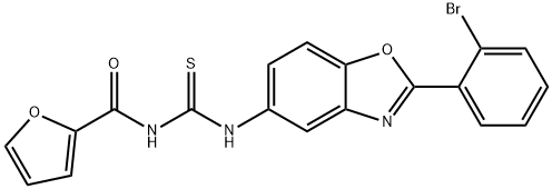 N-[2-(2-bromophenyl)-1,3-benzoxazol-5-yl]-N'-(2-furoyl)thiourea Structure