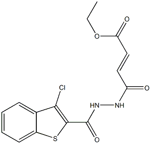 ethyl (2E)-4-{2-[(3-chloro-1-benzothiophen-2-yl)carbonyl]hydrazinyl}-4-oxobut-2-enoate Structure
