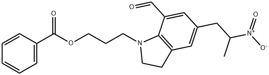 1-[3-(Benzoyloxy)propyl]-2,3-dihydro-5-(2-nitropropyl)-1H-indole-7-carboxaldehyde 구조식 이미지