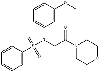 N-(3-methoxyphenyl)-N-[2-(4-morpholinyl)-2-oxoethyl]benzenesulfonamide 구조식 이미지