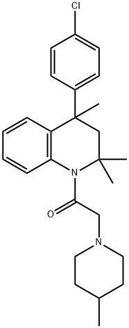 1-[4-(4-chlorophenyl)-2,2,4-trimethyl-3,4-dihydroquinolin-1(2H)-yl]-2-(4-methylpiperidin-1-yl)ethanone Structure