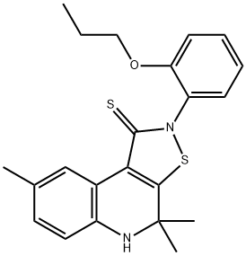 4,4,8-trimethyl-2-(2-propoxyphenyl)-4,5-dihydro[1,2]thiazolo[5,4-c]quinoline-1(2H)-thione Structure