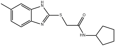 N-cyclopentyl-2-[(6-methyl-1H-benzimidazol-2-yl)sulfanyl]acetamide 구조식 이미지