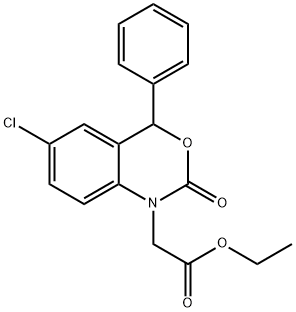 Ethyl 2-(6-chloro-2-oxo-4-phenyl-2,4-dihydro-1H-benzo[d][1,3]oxazin-1-yl)acetate Structure