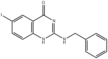 2-(Benzylamino)-6-iodoquinazolin-4(3H)-one 구조식 이미지