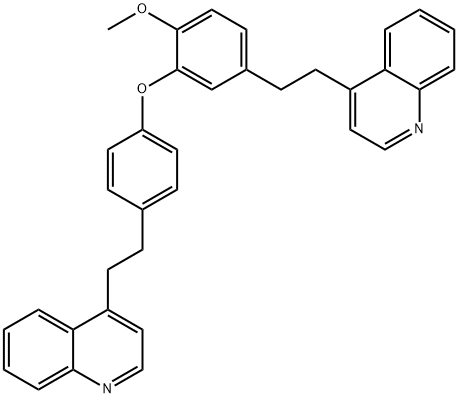 4-[2-[4-[2-methoxy-5-[2-(4-quinolyl)ethyl]phenoxy]phenyl]ethyl]quinoline 구조식 이미지