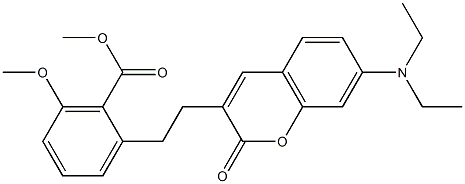 2-[2-(7-Diethylamino-2-oxo-2H-chromen-3-yl)-ethyl]-6-methoxy-benzoic acid methyl ester Structure