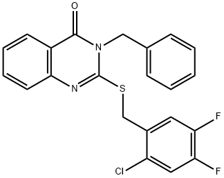 3-benzyl-2-[(2-chloro-4,5-difluorobenzyl)sulfanyl]quinazolin-4(3H)-one Structure