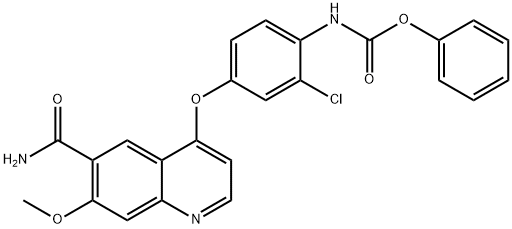 phenyl (4-((6-carbamoyl-7-methoxyquinolin-4-yl)oxy)-2-chlorophenyl)carbamate 구조식 이미지