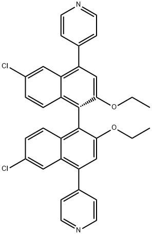 4,4'-[(1R)-6,6'-Dichloro-2,2'-diethoxy[1,1'-binaphthalene]-4,4'-diyl]bispyridine Structure