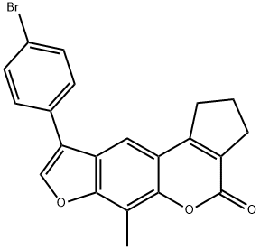 9-(4-bromophenyl)-6-methyl-2,3-dihydrocyclopenta[c]furo[3,2-g]chromen-4(1H)-one Structure