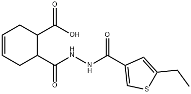6-(2-(5-ethylthiophene-3-carbonyl)hydrazinecarbonyl)cyclohex-3-enecarboxylic acid Structure