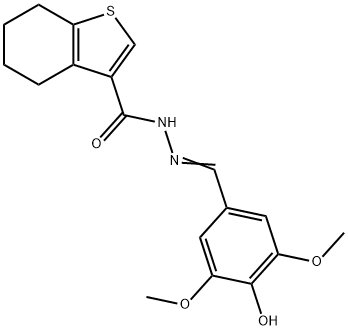 (E)-N'-(4-hydroxy-3,5-dimethoxybenzylidene)-4,5,6,7-tetrahydrobenzo[b]thiophene-3-carbohydrazide Structure