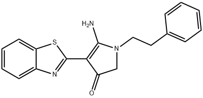 5-amino-4-(benzo[d]thiazol-2-yl)-1-phenethyl-1H-pyrrol-3(2H)-one Structure