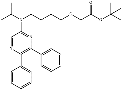 ( 2-{4-[N-(5,6-diphenylpyrazin-2-yl)-N-isopropylamino]butyloxy}acetic acid tert-butylester ) 구조식 이미지