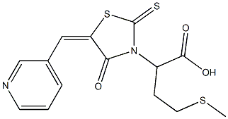 4-(methylsulfanyl)-2-[4-oxo-5-(3-pyridinylmethylene)-2-thioxo-1,3-thiazolidin-3-yl]butanoic acid Structure