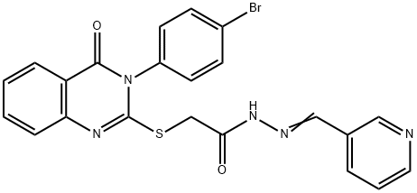 2-{[3-(4-bromophenyl)-4-oxo-3,4-dihydroquinazolin-2-yl]sulfanyl}-N'-[(E)-pyridin-3-ylmethylidene]acetohydrazide Structure