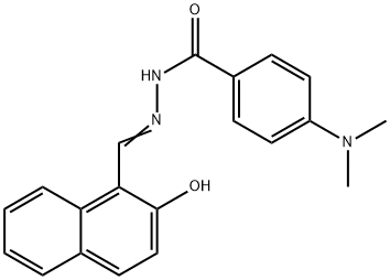 (E)-4-(dimethylamino)-N'-((2-hydroxynaphthalen-1-yl)methylene)benzohydrazide 구조식 이미지