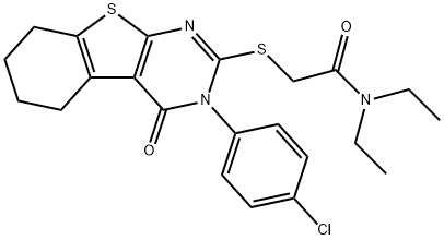 2-{[3-(4-chlorophenyl)-4-oxo-3,4,5,6,7,8-hexahydro[1]benzothieno[2,3-d]pyrimidin-2-yl]sulfanyl}-N,N-diethylacetamide Structure