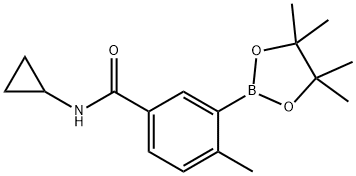 BENZAMIDE, N-CYCLOPROPYL-4-METHYL-3-(4,4,5,5-TETRAMETHYL-1,3,2-DIOXABOROLAN-2-YL)- 구조식 이미지