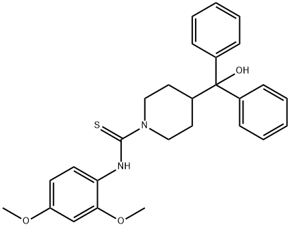 N-(2,4-dimethoxyphenyl)-4-[hydroxy(diphenyl)methyl]piperidine-1-carbothioamide Structure