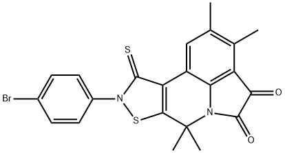 9-(4-bromophenyl)-2,3,7,7-tetramethyl-10-thioxo-9,10-dihydro-7H-pyrrolo[3,2,1-ij][1,2]thiazolo[5,4-c]quinoline-4,5-dione Structure