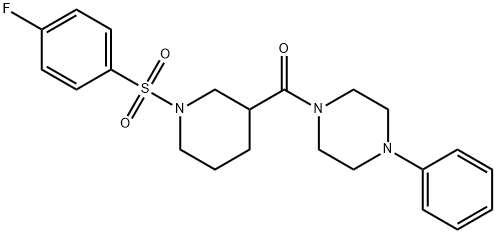 1-({1-[(4-fluorophenyl)sulfonyl]-3-piperidinyl}carbonyl)-4-phenylpiperazine 구조식 이미지