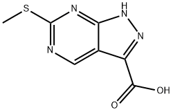 6-(Methylthio)-1H-pyrazolo[3,4-d]pyrimidine-3-carboxylic acid 구조식 이미지