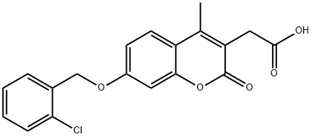 {7-[(2-chlorobenzyl)oxy]-4-methyl-2-oxo-2H-chromen-3-yl}acetic acid Structure