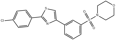 4-({3-[2-(4-chlorophenyl)-1,3-thiazol-4-yl]phenyl}sulfonyl)morpholine 구조식 이미지