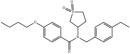 4-butoxy-N-(1,1-dioxidotetrahydro-3-thienyl)-N-(4-ethylbenzyl)benzamide Structure