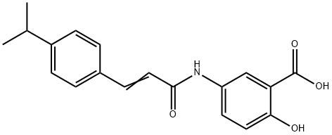 (E)-2-hydroxy-5-(3-(4-isopropylphenyl)acrylamido)benzoic acid 구조식 이미지