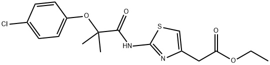 ethyl (2-{[2-(4-chlorophenoxy)-2-methylpropanoyl]amino}-1,3-thiazol-4-yl)acetate Structure