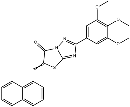 (5Z)-5-(naphthalen-1-ylmethylidene)-2-(3,4,5-trimethoxyphenyl)[1,3]thiazolo[3,2-b][1,2,4]triazol-6(5H)-one 구조식 이미지