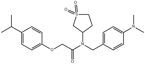 N-[4-(dimethylamino)benzyl]-N-(1,1-dioxidotetrahydro-3-thienyl)-2-(4-isopropylphenoxy)acetamide 구조식 이미지