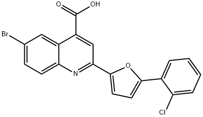 6-bromo-2-[5-(2-chlorophenyl)furan-2-yl]quinoline-4-carboxylic acid 구조식 이미지