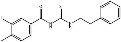 3-iodo-4-methyl-N-{[(2-phenylethyl)amino]carbonothioyl}benzamide 구조식 이미지