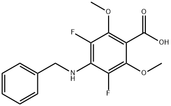 4-(Benzylamino)-3,5-difluoro-2,6-dimethoxybenzoic acid 구조식 이미지